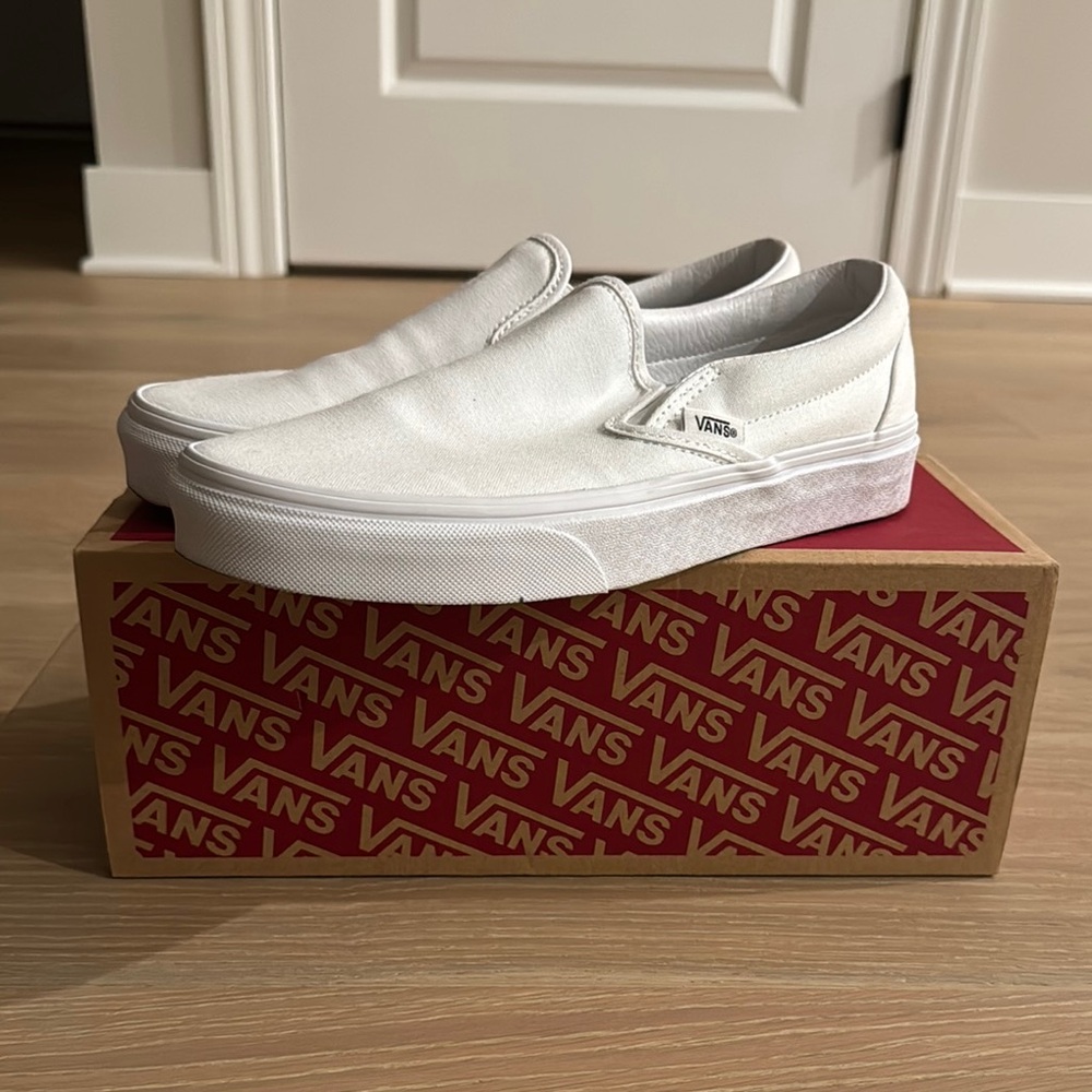 Vans White Slip-On Shoes